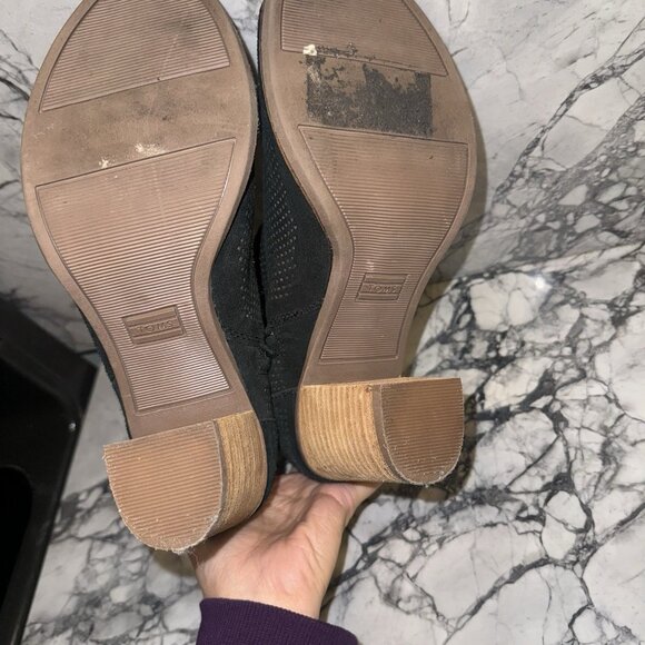 Tom’s Women’s 8.5 Black Open Toe Perforated Bootie Ankle - Picture 6 of 7